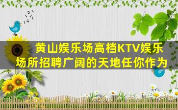 黄山娱乐场高档KTV娱乐场所招聘广阔的天地任你作为
